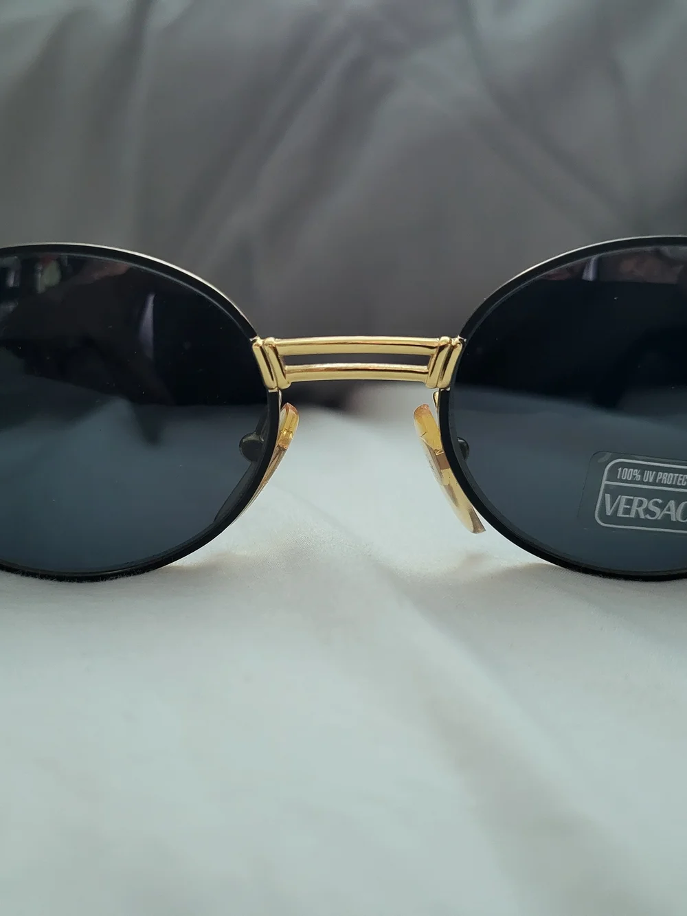 Vintage Gianni Versace Gold Frame Oval Unisex Sunglasses MOD S71 COL 09M